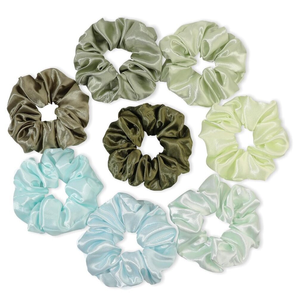 Scrunchies for Women's Thick Curly Hair, Satin Hair Scrunchies for Girls, Big Cu